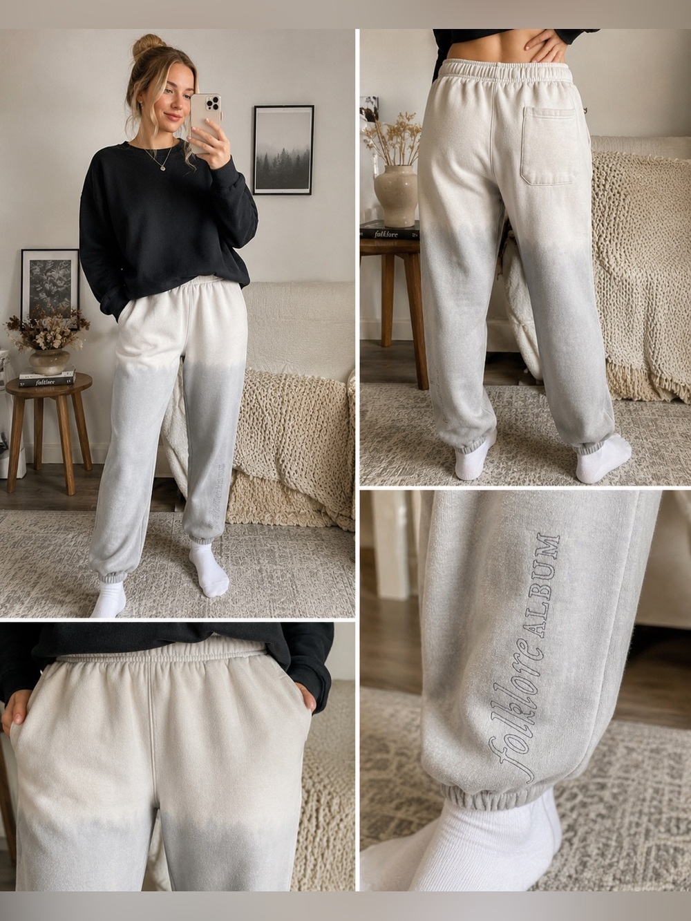 Taylor Swift Folklore Gray Ombré Jogger Sweatpants Small Official Merch Cozy